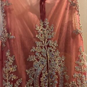 Elegant Pink Embellished Gown